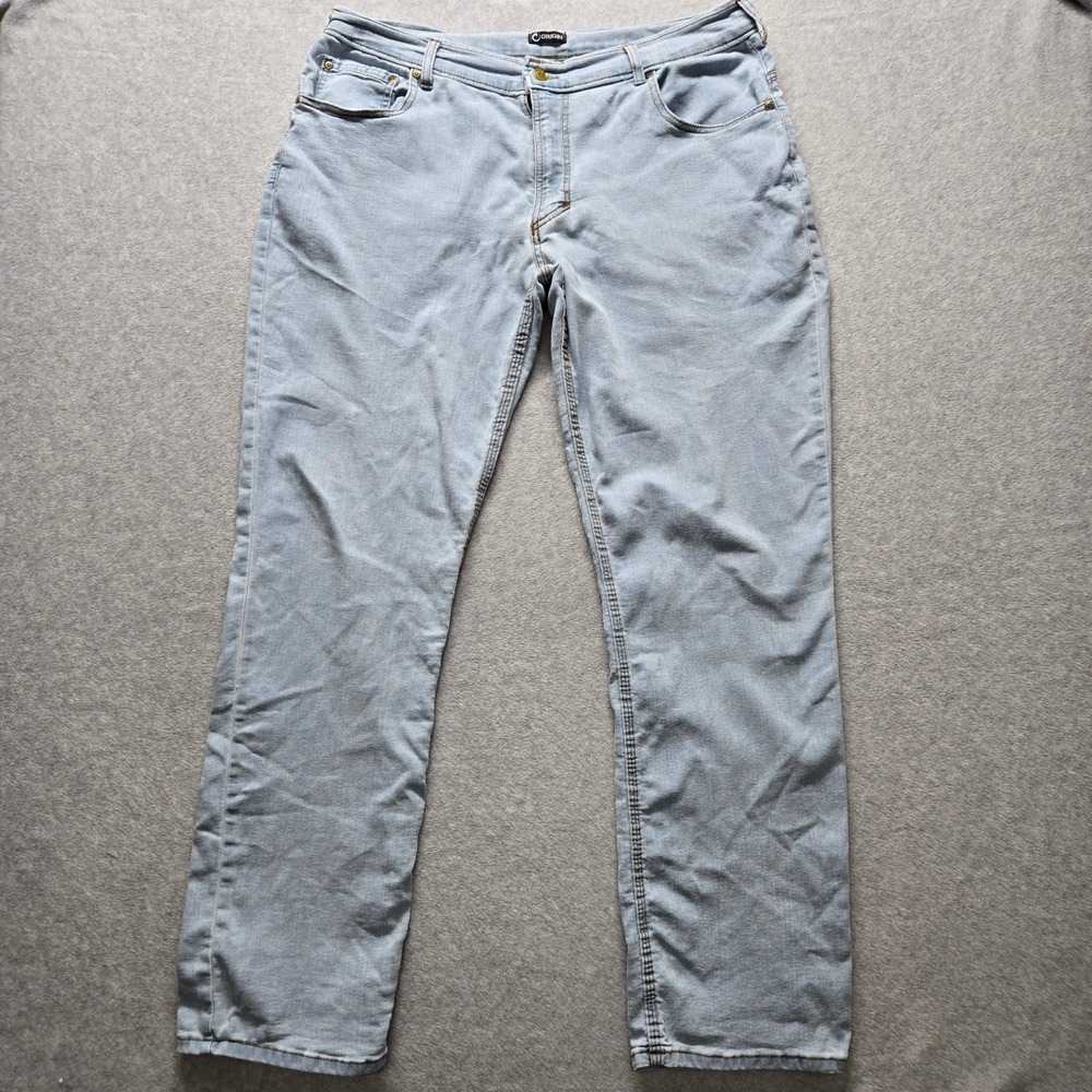 Origin Delta 68 Legit Fit Jeans Mens 38x34 Light Wash Blue Made in USA Stretch